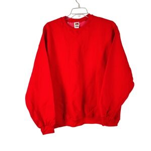 Fruit of the Loom Super Cotton Sweatshirt Mens 2XL Red Crewneck Pullover Blank
